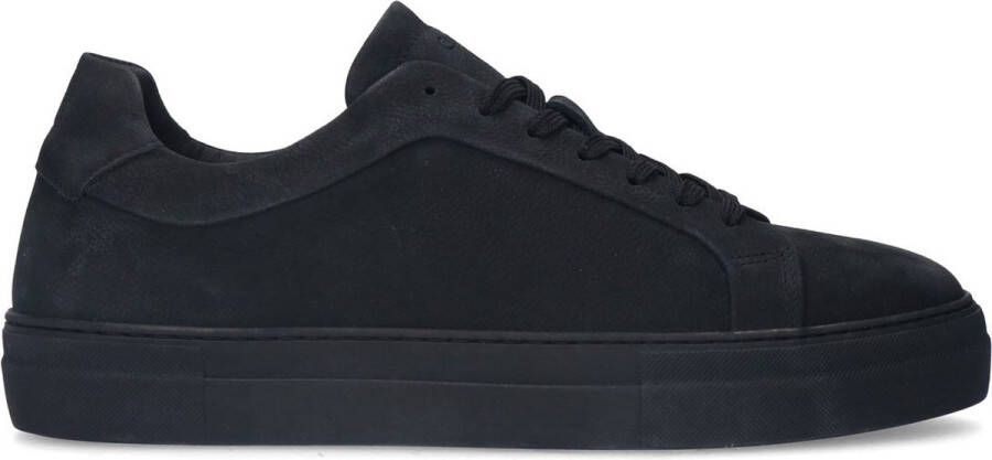 Manfield Heren Zwarte nubuck sneakers