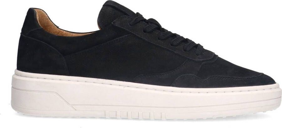 Manfield Heren Zwarte nubuck sneakers