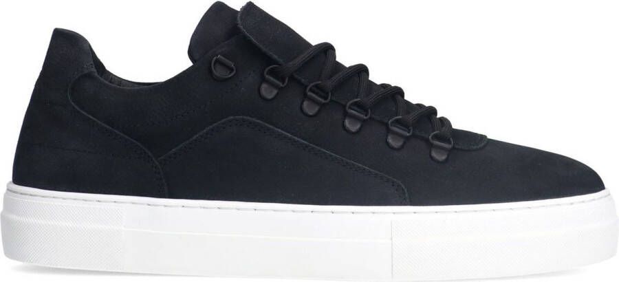 Manfield Heren Zwarte nubuck sneakers