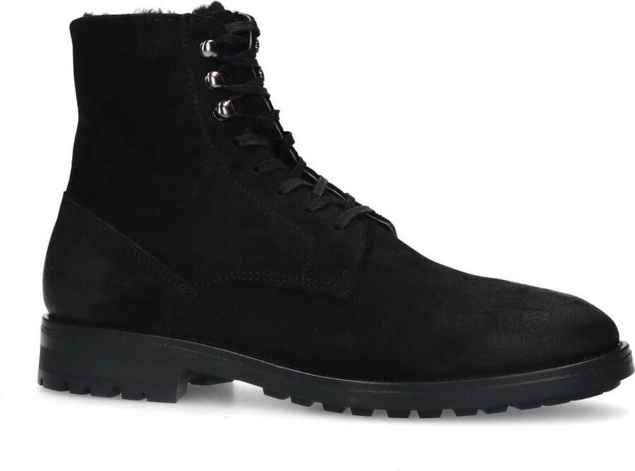 Manfield Heren Zwarte shearling veterboots