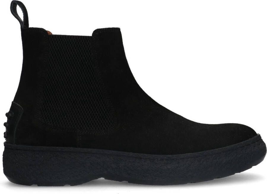 Manfield Heren Zwarte suède chelsea boots