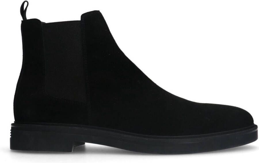 Manfield Heren Zwarte suède chelsea boots