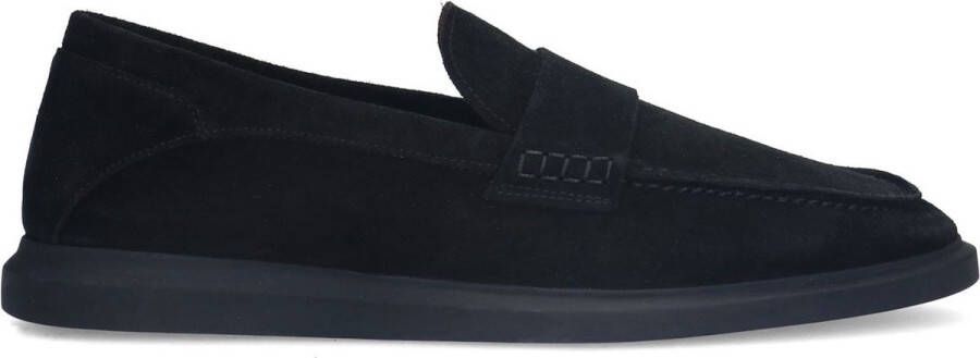 Manfield Heren Zwarte suède loafers