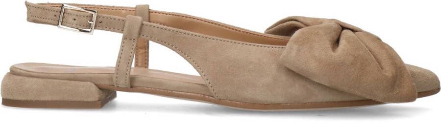 MANFIELD X INTERIEUR VAN MIES Dames Beige suède slingbacks met strik