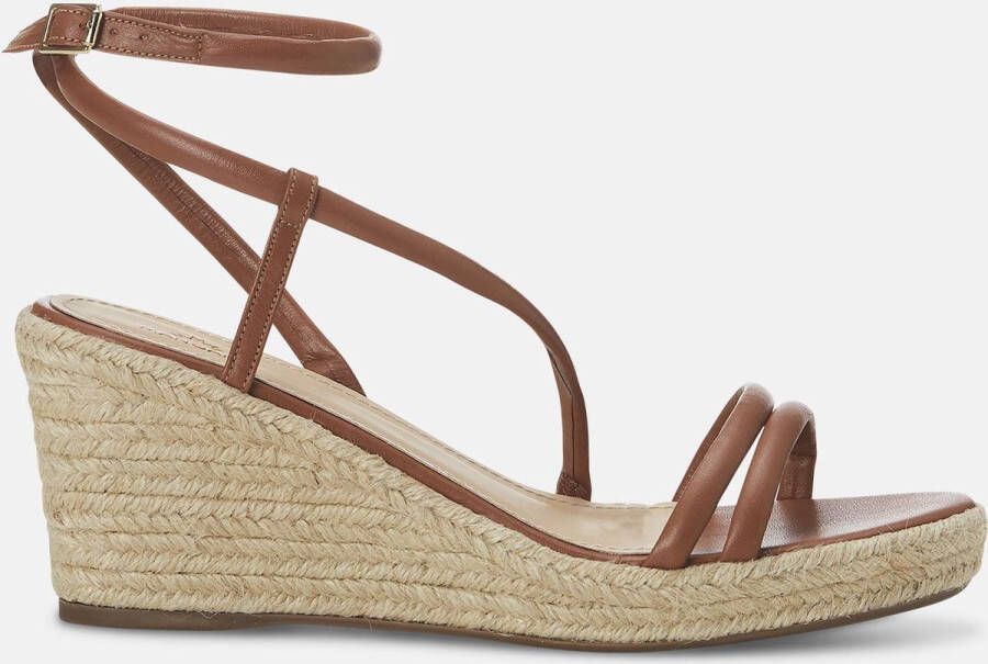 Mangará Romã Vrouwen Espadrilles Leer en Raffia Bruin