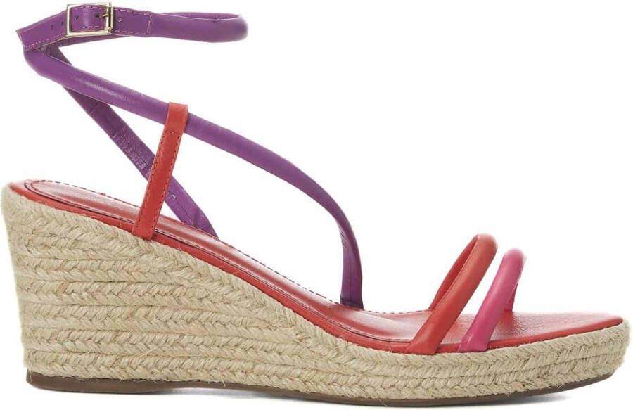 Mangará Romã Vrouwen Espadrilles Leer en Raffia Roze