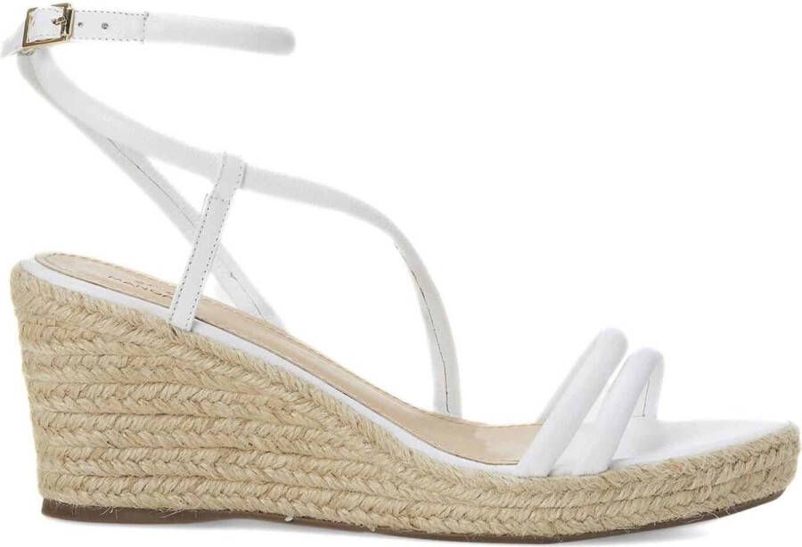 Mangará Romã Dames espadrilles Leer en Raffia Wit