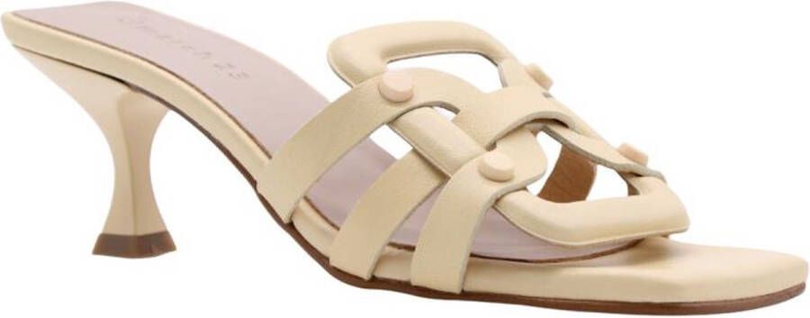 March23 Leren Sandalen met Hak Yellow Dames