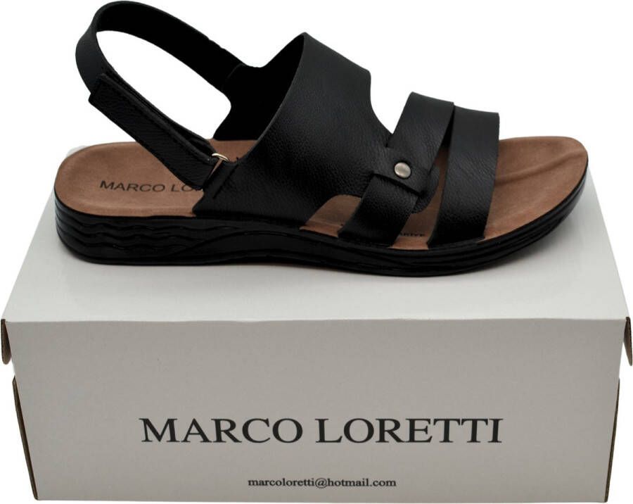 Marco Loretti Shoes Flora Leren Sandalen Binnen Buiten Schoeisels en Unisex Zwart Leder