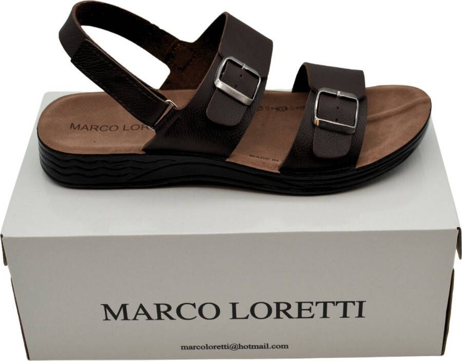 Marco Loretti Shoes Serenus Leren Sandalen Binnen Buiten Schoeisels en Unisex Bruin Leder