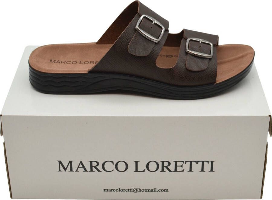 Marco Loretti Shoes Vita Leren Sandalen Binnen Buiten Schoeisels en Unisex Bruin Leder