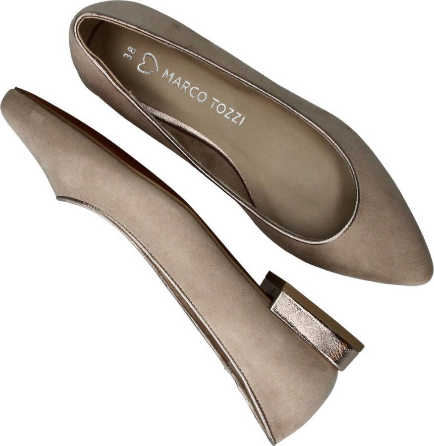 Marco tozzi Stijlvolle beige ballerina met metallic detail Beige