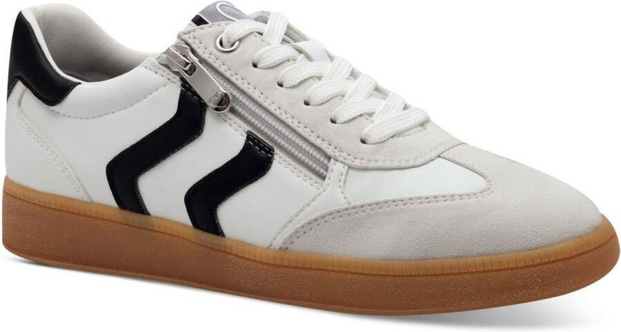 Marco Tozzi Plateausneakers vrijetijdsschoen lage schoen veterschoen met contrast bies