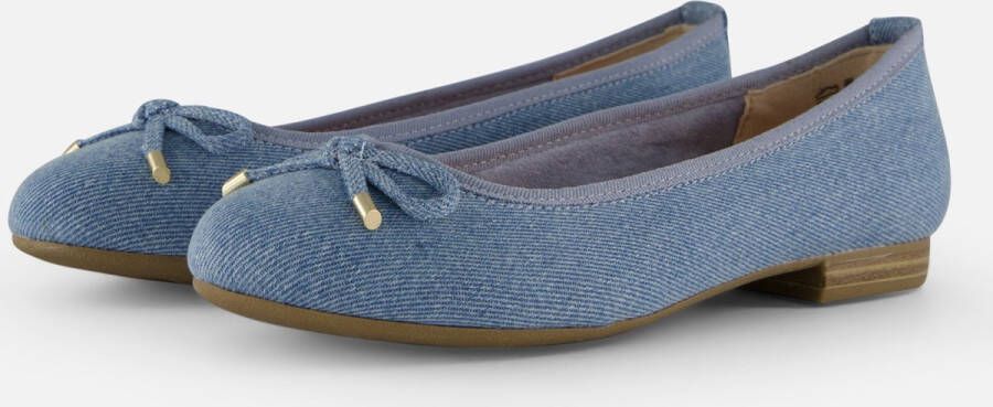 Marco Tozzi MT Vegan Soft Lining + Feel Me insole Dames Ballerina's LIGHT BLUE JEANS