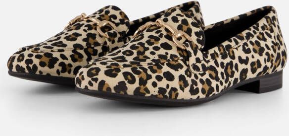 Marco Tozzi Leopard Instappers beige Textiel Dames