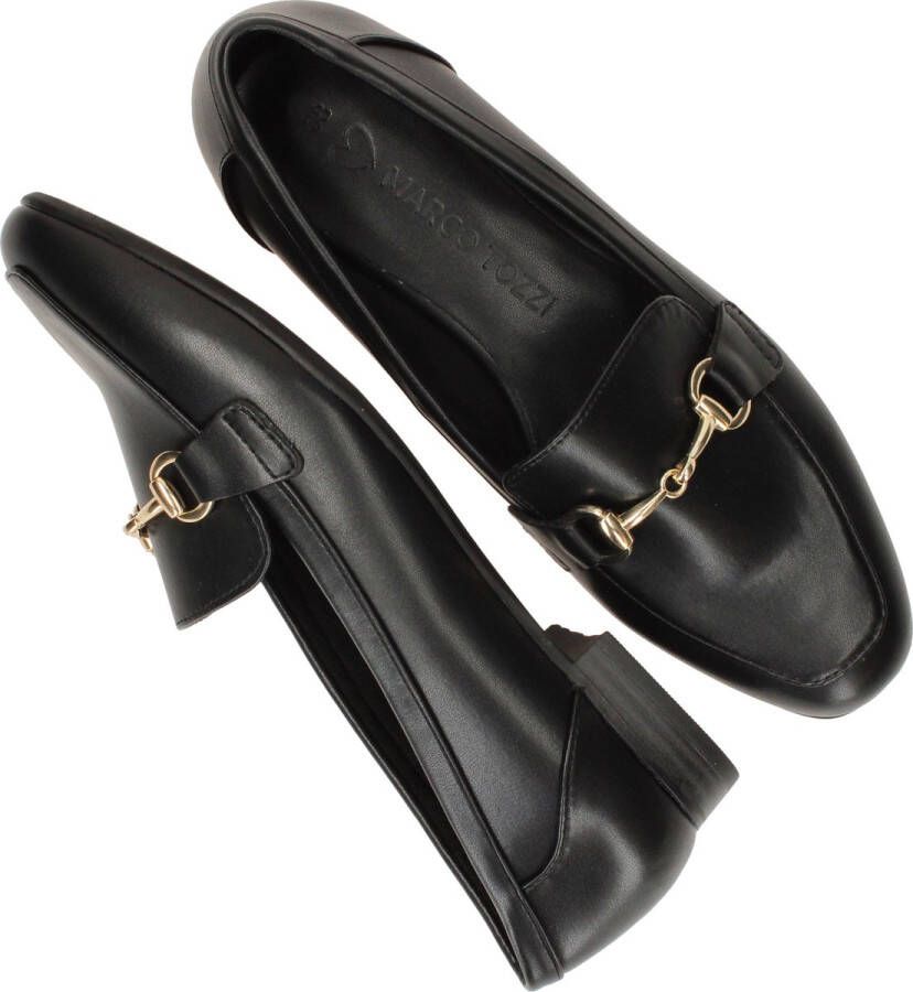 Marco tozzi Zwarte Chic Loafer met Gouden Detail Black Dames