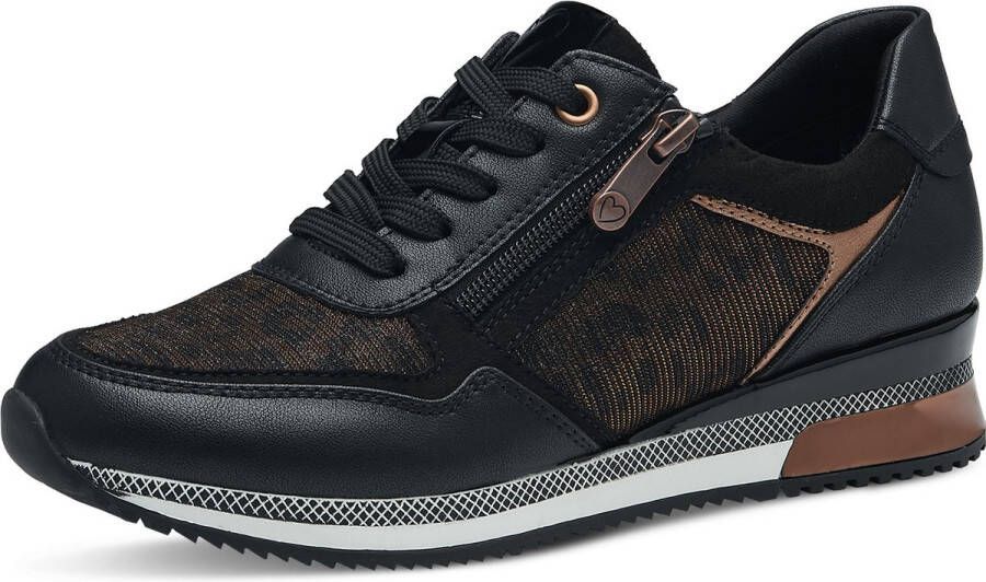 Marco Tozzi MT Soft Lining rem. Sock Dames Sneaker Low BLACK COPPER