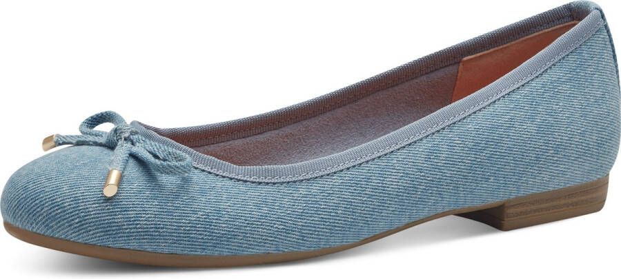 Marco Tozzi MT Vegan Soft Lining + Feel Me insole Dames Ballerina's LIGHT BLUE JEANS