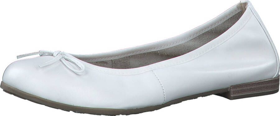 Marco Tozzi premio Leather Insole Leather + Feel Me Dames Ballerina's WHITE