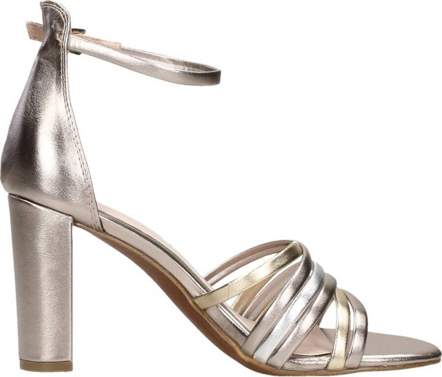 Marco tozzi Gouden Synthetische Sandalette met 9cm Hak Gray Dames