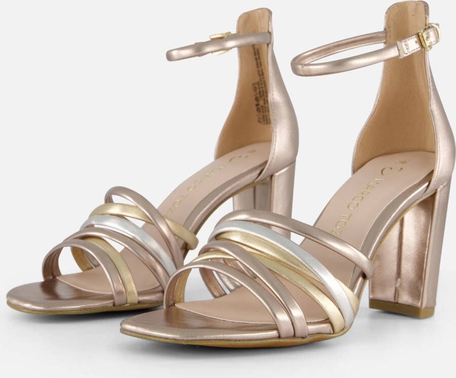 Marco tozzi Gouden Synthetische Sandalette met 9cm Hak Gray Dames