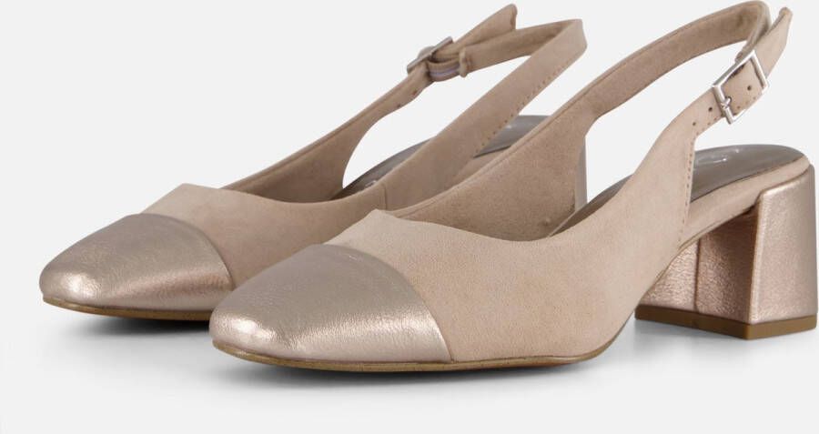 Marco Tozzi Slingback pumps avondschoen zomerschoen blokhak in modieuze vierkante vorm