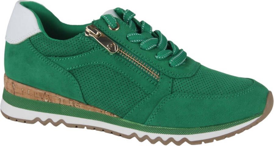 Marco Tozzi Sneakers met sleehak vrijetijdsschoen lage schoen veterschoen in vegan uitvoering