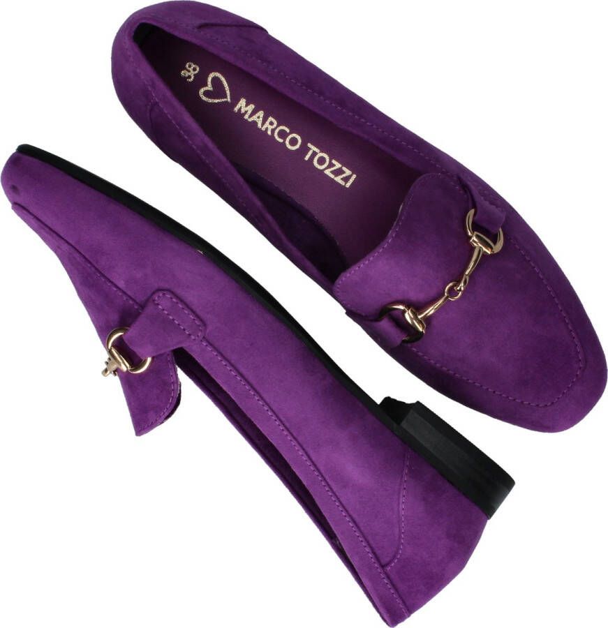 Marco tozzi Paarse Vegan Loafer met Gouden Ketting Purple