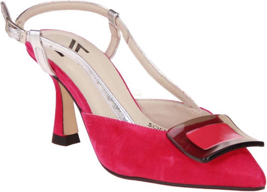 Marian Fuchsia-Zilveren Pump Openhiel