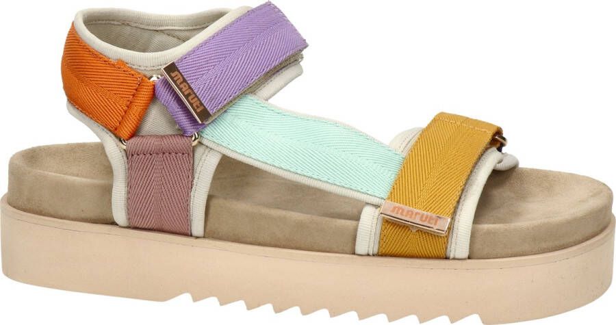 Maruti Beau sandalen met klittenband Multi Textiel Plateau sandalen