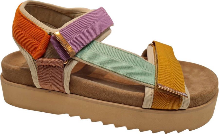 Maruti Beau sandalen met klittenband Multi Textiel Plateau sandalen Dames