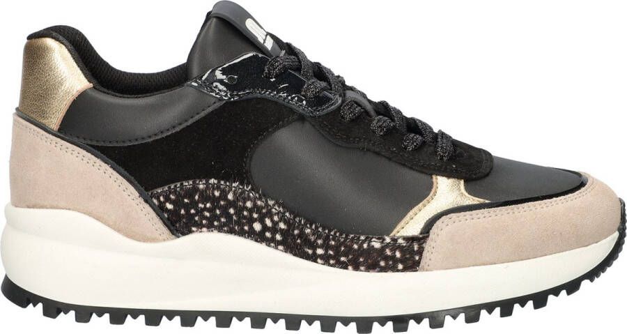 Maruti Billa Sneakers Zwart Black Beige Metallic Gold