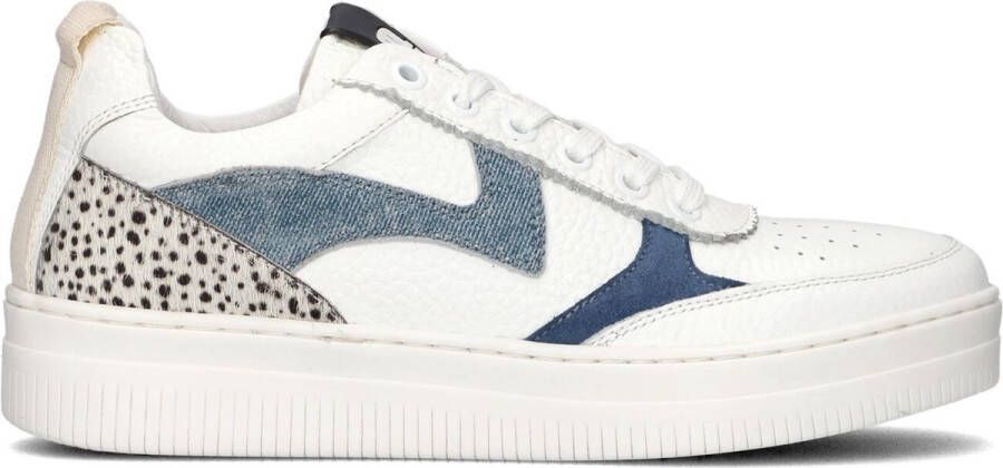 Maruti Mave | White Blue Denim Pixel Wit Leer Lage sneakers Dames - Foto 1