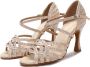 Masey Dansschoenen Latin Dames Salsa Bachata Kizomba Danshakken Beige - Thumbnail 1