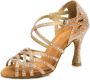 Masey Dansschoenen Latin Dames Salsa Bachata Kizomba Danshakken Beige - Thumbnail 2