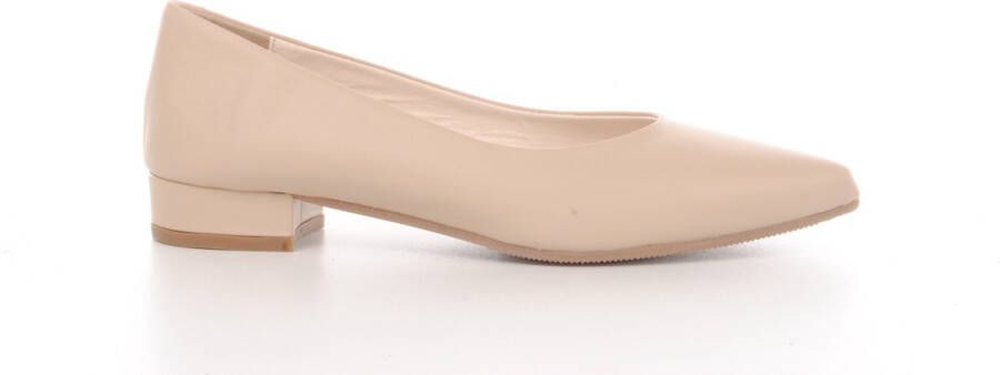 MAURY Ballerine op kleine hak beige leder