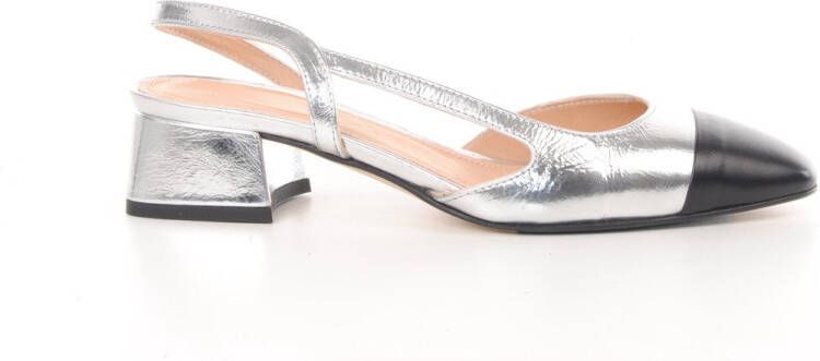 MAURY dames slingback Barbara zilver en zwart