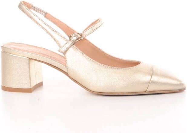 MAURY dames slingback Sandra platina leder