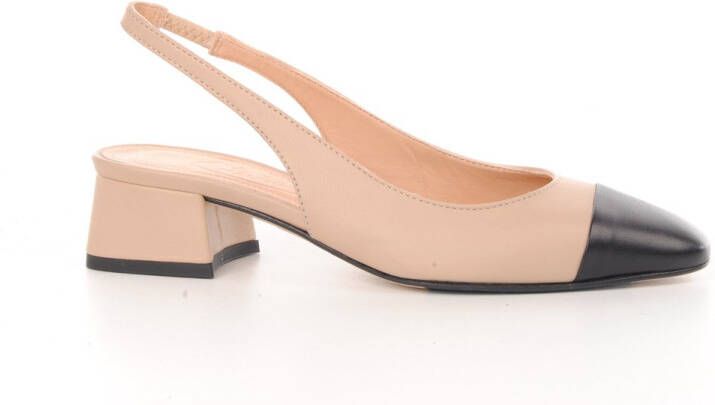 MAURY dames slingback Velma beige mt zwart leder