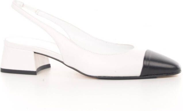 MAURY dames slingback Velma wit met zwart leder