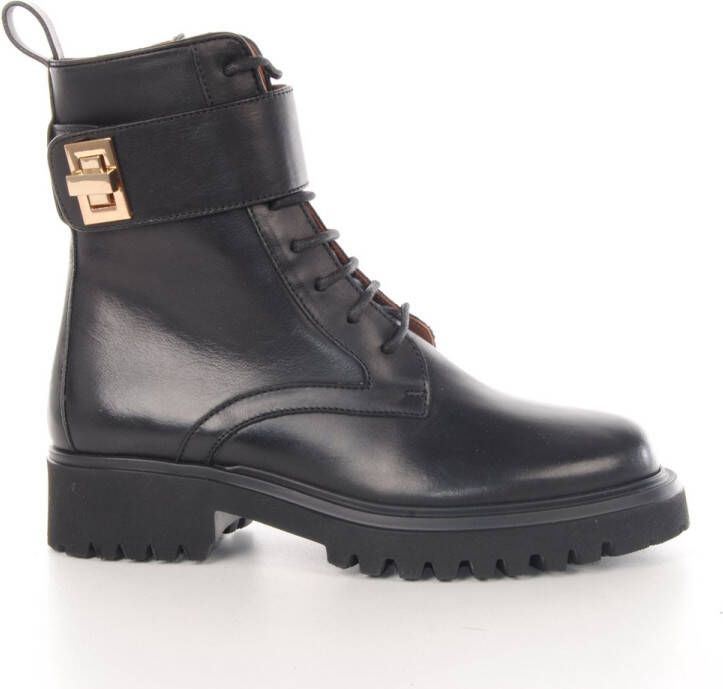 MAURY dames veterboots quasi veau noir