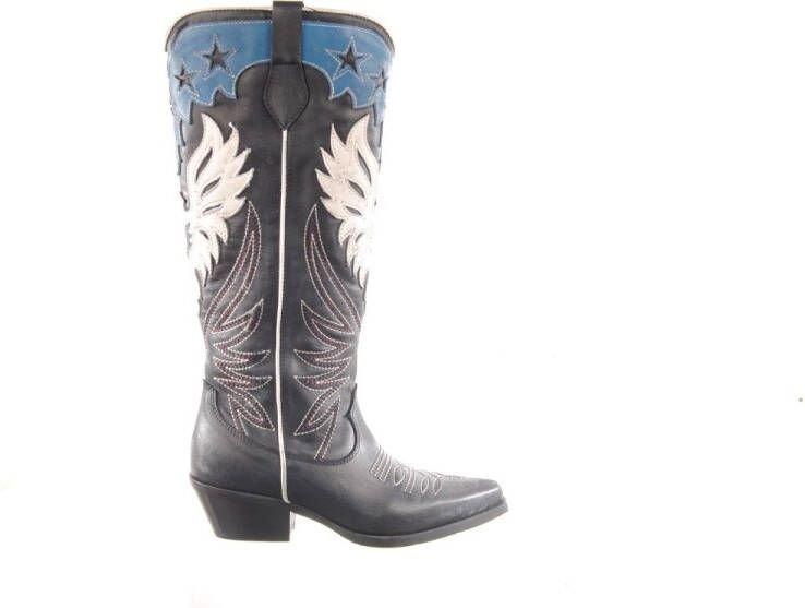 MAURY dames westernboots knielaars zwart