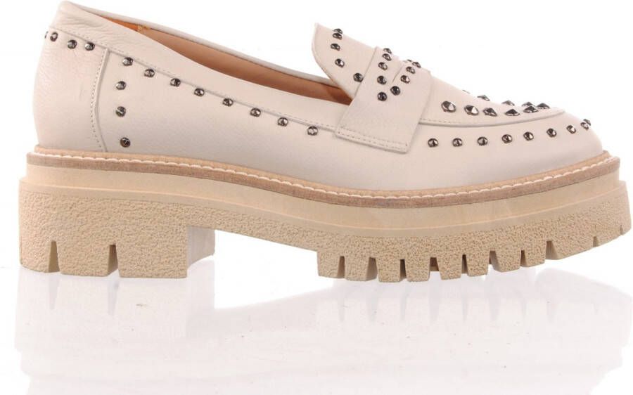 MAURY damesloafer studs beige