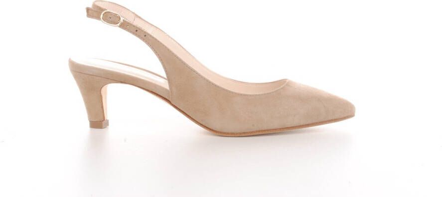 MAURY elegante pump slingback camel suède