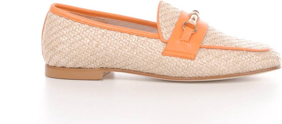 MAURY loafer Rapunzel raffia beige oranje