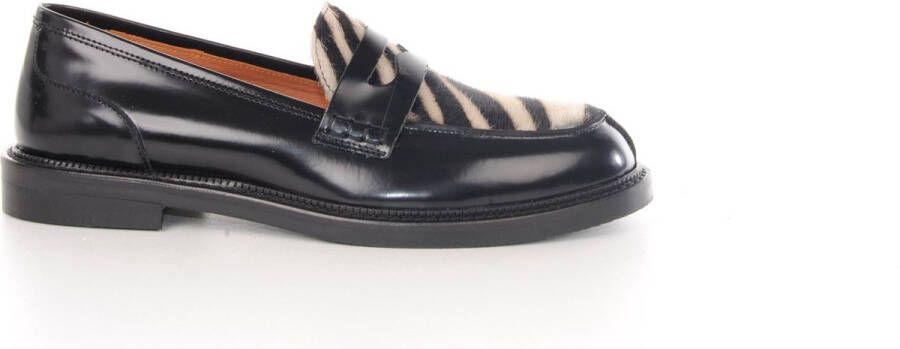 MAURY loafer Zenobie zwart leder met zebraprint