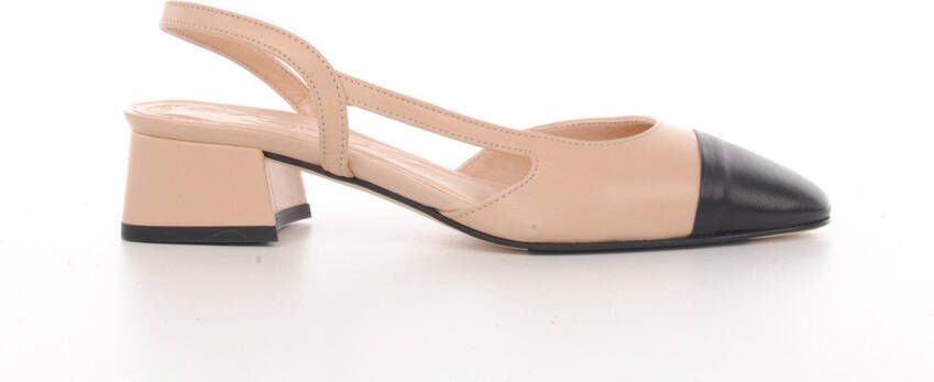 MAURY slingback beige zwart leder