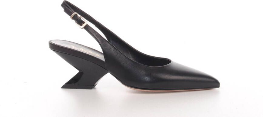 MAURY slingback Stella in zwart leder