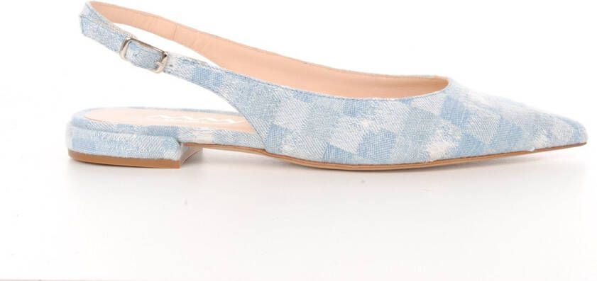 MAURY slingback Story canvas jeansblauw met print