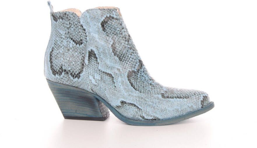 MAURY Western Style Boot met blauwe pitonprint